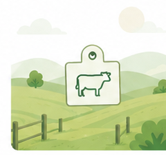 Brinco de identificação de animal no pasto
